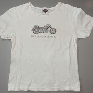 Vintage Y2K Harley Davidson Rhinestone Motorcycle XL USA‎ Made Pensacola FL '05